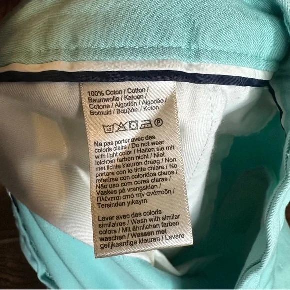 Lacoste Men's Light Blue Aqua Flat Front Shorts - Picture 8 of 9